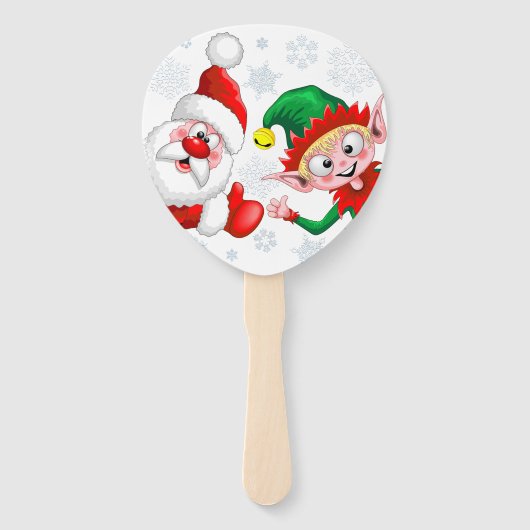 Kersttekens voor kerstmis en kerstmis voor kerstmi handwaaier (Achterkant)