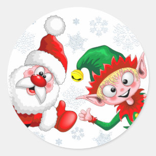 Kersttekens voor kerstmis en kerstmis voor kerstmi ronde sticker