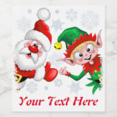 Kersttekens voor kerstmis en kerstmis voor kerstmi wijn etiket (Enkel label)