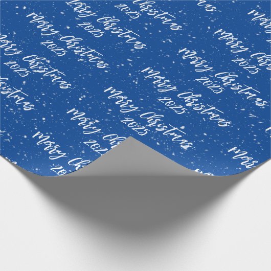 Kersttekst 2025 op blauw cadeaupapier (Hoek)