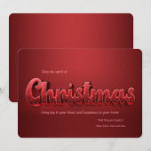 Kersttekst-effect kerstkaart (Voorkant / Achterkant)