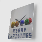 Kersttekst en Ornamenten vierkante wandklok (Hoek)