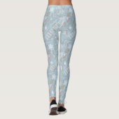 Kersttekst en Snowflake Pattern Blue ID257 Leggings (Achterkant)