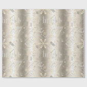 Kersttekst en Snowflake Pattern Gold ID257 Cadeaupapier (Vlak)