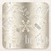Kersttekst en Snowflake Pattern ID257 Kartonnen Onderzetters (Voorkant)