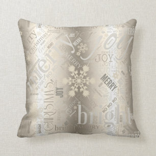 Kersttekst en Snowflake Pattern ID257 Kussen