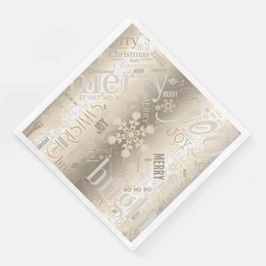 Kersttekst en Snowflake Pattern ID257 Servet (Hoek)