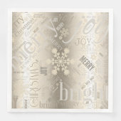 Kersttekst en Snowflake Pattern ID257 Servet (Voorkant)