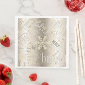 Kersttekst en Snowflake Pattern ID257 Servet (Insitu)