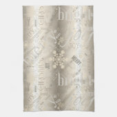Kersttekst en Snowflake Pattern ID257 Theedoek (Verticaal)