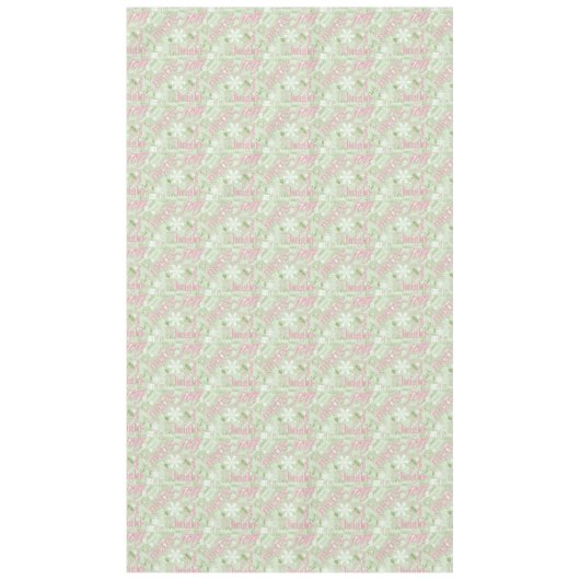 Kersttekst en Snowflake Pattern roze ID257 Tafelkleed (Voorkant)