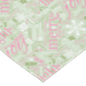 Kersttekst en Snowflake Pattern roze ID257 Tafelkleed (Gekanteld)