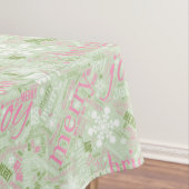 Kersttekst en Snowflake Pattern roze ID257 Tafelkleed (Voorbeeld)