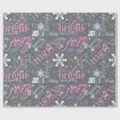 Kersttekst en Snowflake Pattern Slate ID257 Cadeaupapier (Vlak)
