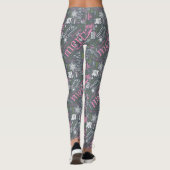 Kersttekst en Snowflake Pattern Slate ID257 Leggings (Achterkant)
