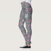 Kersttekst en Snowflake Pattern Slate ID257 Leggings (Links)