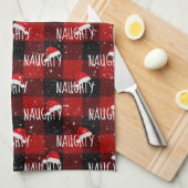 kersttekst met kerstcadeautjes theedoek (Quarter Fold)