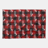 kersttekst met kerstcadeautjes theedoek (Horizontaal)