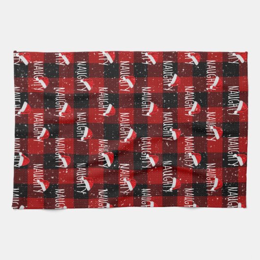 kersttekst met kerstcadeautjes theedoek (Horizontaal)