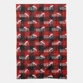 kersttekst met kerstcadeautjes theedoek (Verticaal)