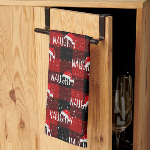 kersttekst met kerstcadeautjes theedoek