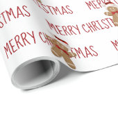Kersttekst met kerstmannen van peperkoek cadeaupapier (Rol Hoek)