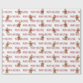 Kersttekst met kerstmannen van peperkoek cadeaupapier (Vlak)