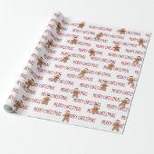Kersttekst met kerstmannen van peperkoek cadeaupapier (Uitgerold)
