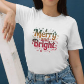 Kersttekst met vrolijke en heldere gradiënt t-shirt