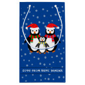 kersttekst pinguïnblauw klein cadeauzakje (Achterkant)