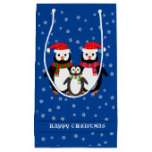 kersttekst pinguïnblauw klein cadeauzakje (Voorkant)