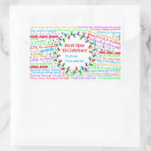 kersttekst rechthoekige sticker (Tas)