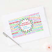 kersttekst rechthoekige sticker (Envelop)