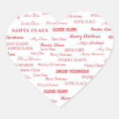  kersttekst rood en wit hart sticker (Voorkant)