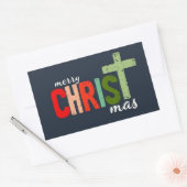 Kersttekst Vrolijk kerstmis Christelijk Rechthoekige Sticker (Envelop)