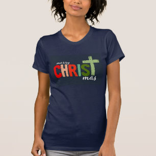Kersttekst Vrolijk kerstmis Christelijk T-shirt