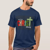 Kersttekst Vrolijk kerstmis Christelijk T-shirt (Voorkant)
