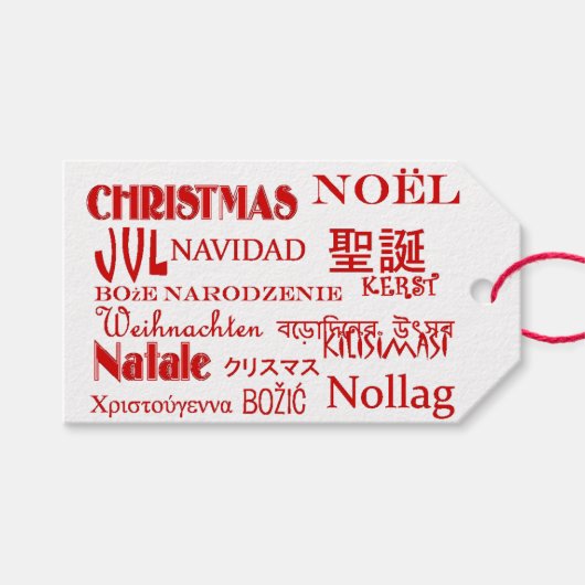Kerstteksten Cadeaulabel (Voorkant (Horizontaal))