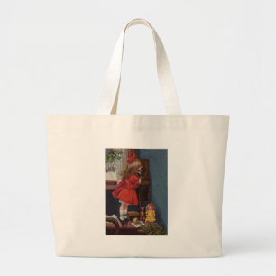 Kersttelefoon Grote Tote Bag