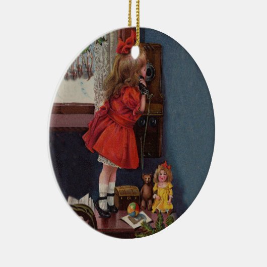 Kersttelefoon  keramisch ornament (Rechts)