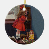 Kersttelefoon  keramisch ornament (Voorkant)