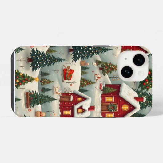 kersttelefooncel iPhone hoesje (Achterkant horizontaal)