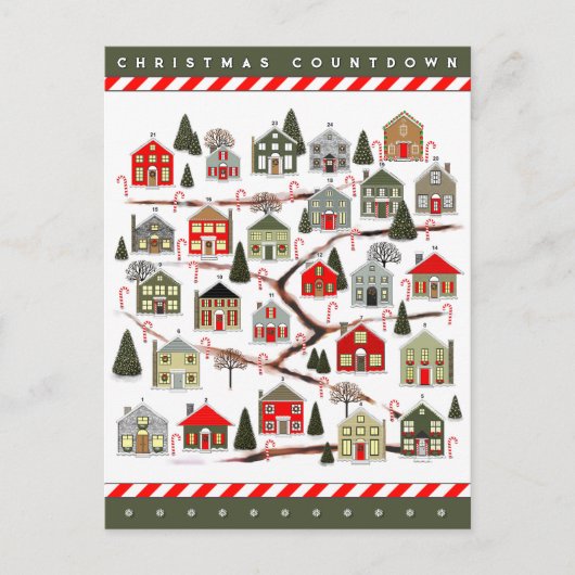 Kersttellende Advent Calendar Briefkaart (Voorkant)