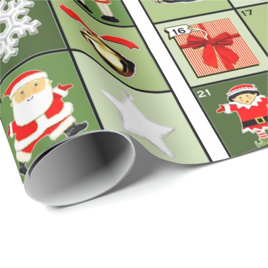 Kersttellende Advent Calendar Cadeaupapier (Rol Hoek)