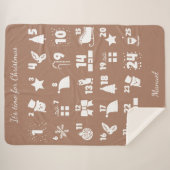 Kersttellende Advent Calendar Sherpa Deken (Voorkant (horizontaal))