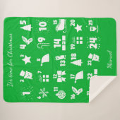 Kersttellende Advent Calendar Sherpa Deken (Voorkant (horizontaal))