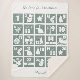 Kersttellende Advent Calendar Sherpa Deken