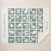 Kersttellende Advent Calendar Sherpa Deken (Voorkant (horizontaal))