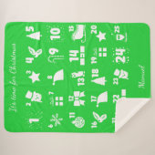 Kersttellende Advent Calendar Sherpa Deken (Voorkant (horizontaal))