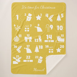 Kersttellende Advent Calendar Sherpa Deken